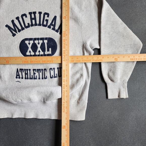 Vintage Michigan Athletic Club Lee Grey Sweatshirt XL - Picture 6 of 7